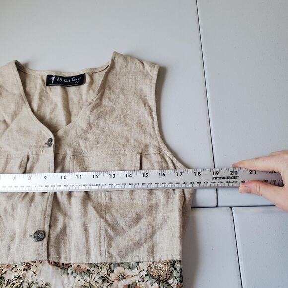 Vintage 90s All That Jazz Dress Women Medium Floral Maxi Sundress Cottagecore - Picture 8 of 9